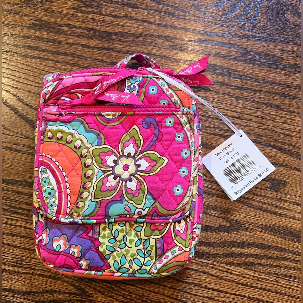 Vera Bradley Pink Swirls Mini Hipster Crossbody